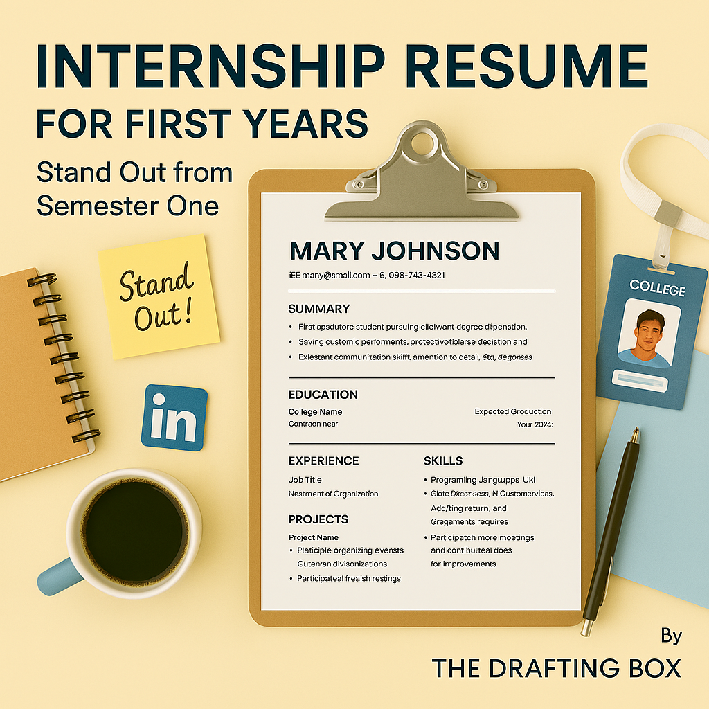 Internship Resume for First Years