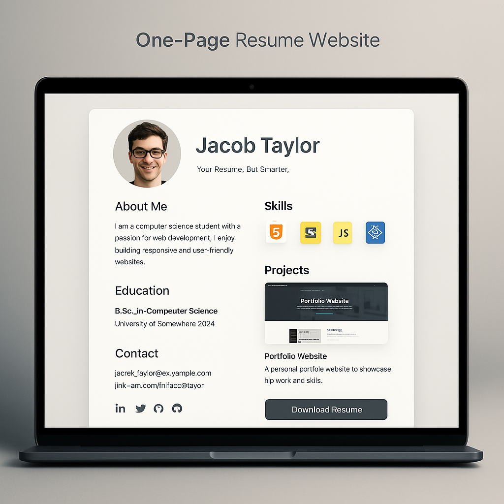 One-Page Resume Website